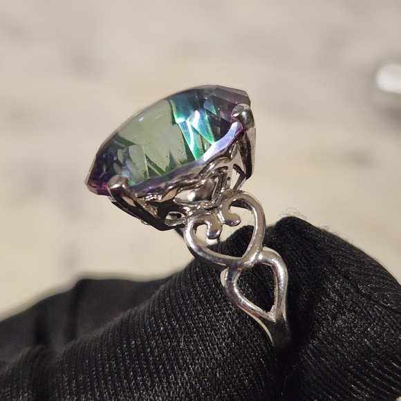JTV Jewelry - NEW 925 Sterling Silver Mystic Topaz Lab Created Ring Sz 7